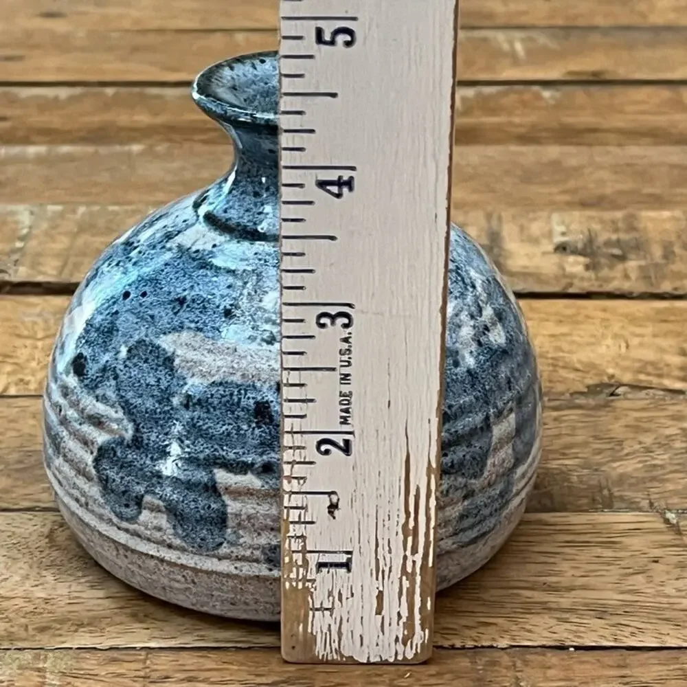 Vintage 86 Studio Pottery Stoneware Bud Vase 4